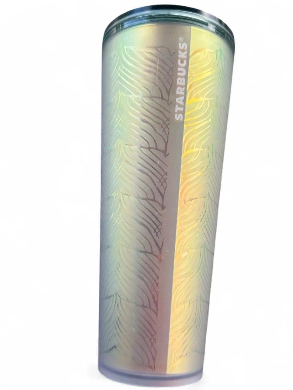 Starbucks 50th Anniversary Frosted Siren Tail Tumbler 24oz Iridescent Cold 2021